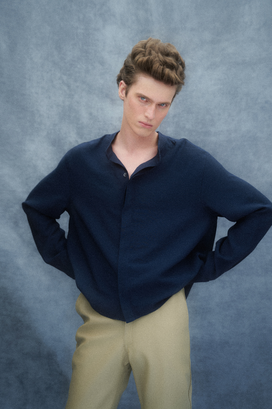 VILLA shirt mao neck - Tencel o Cupro