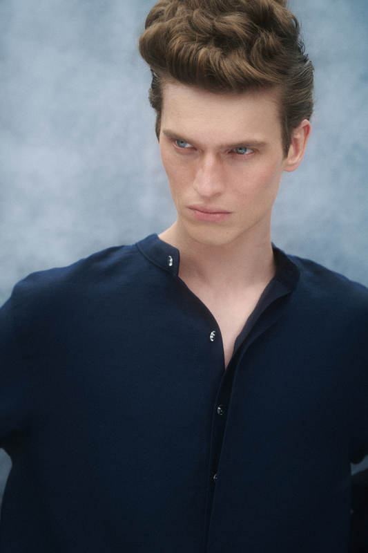 VILLA shirt mao neck - Tencel o Cupro