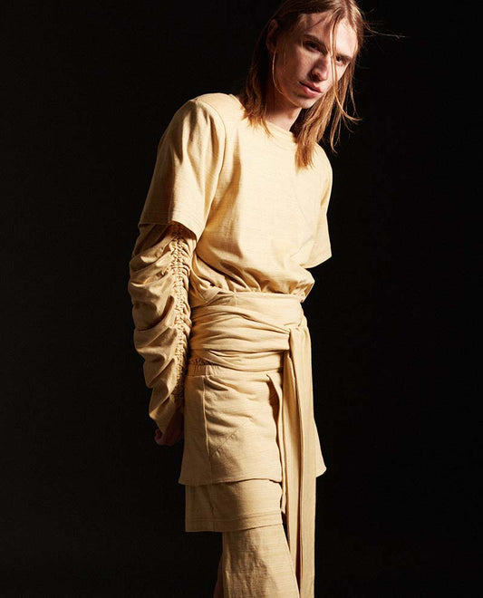 SPIRIT knotted & gathered top - Pima cotton