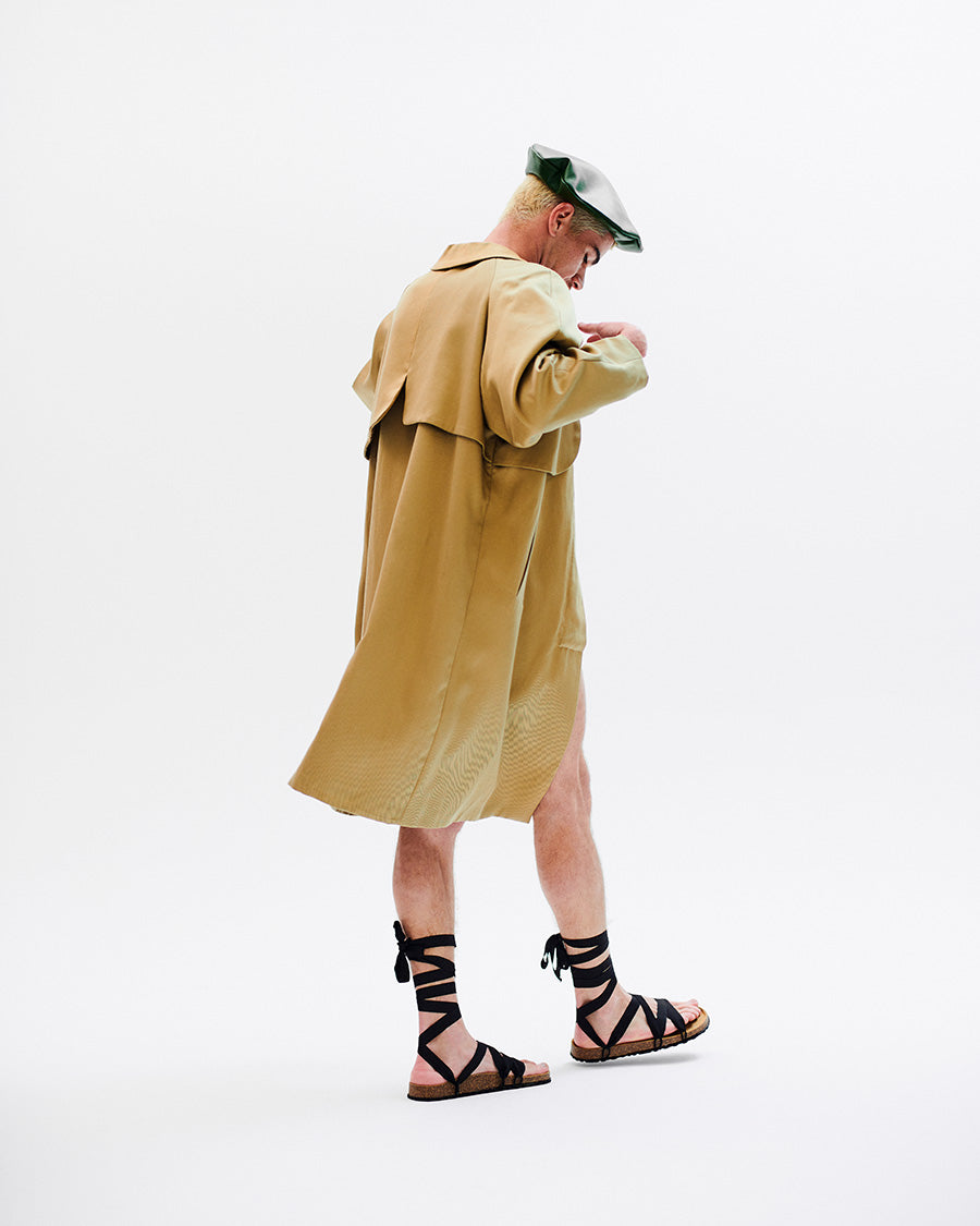 MIGRANTE trench coat - Tencel - Cupro - Lino - Gabardina