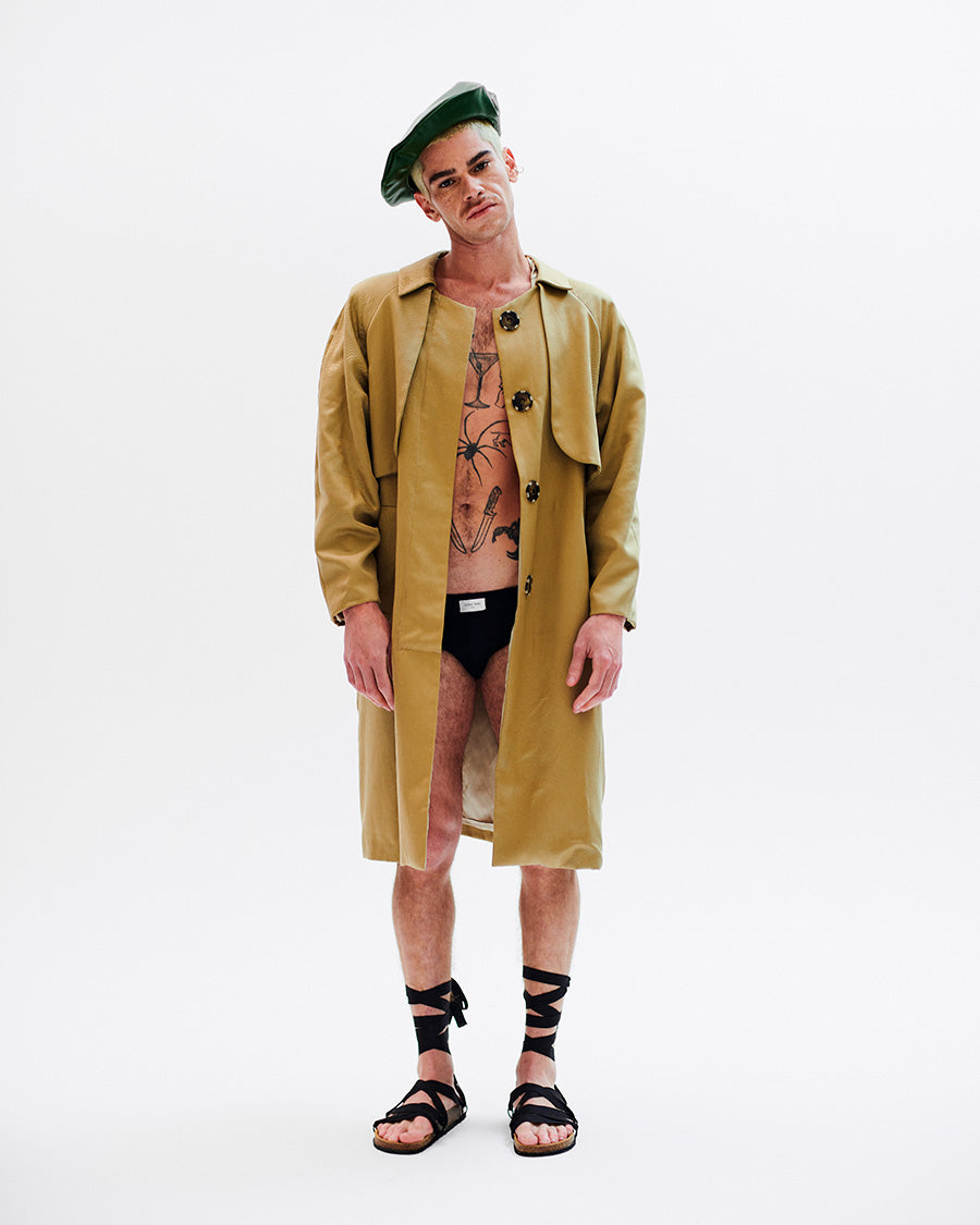 MIGRANTE trench coat - Tencel - Cupro - Lino - Gabardina