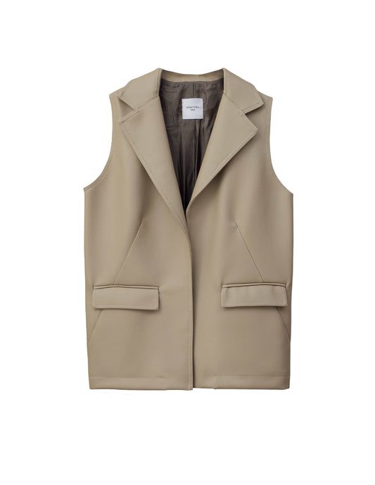 CHOZA sleeveless blazer - Cactus leather