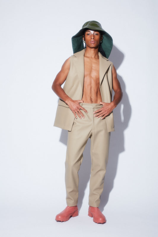 CHOZA sleeveless blazer - Cactus leather